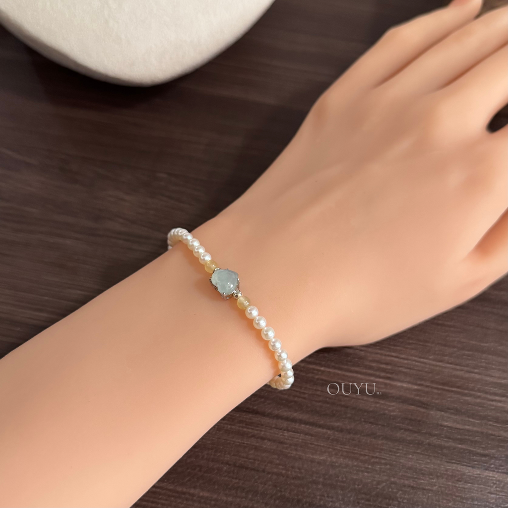 Freshwater Pearls x Jadeite · Bracelet