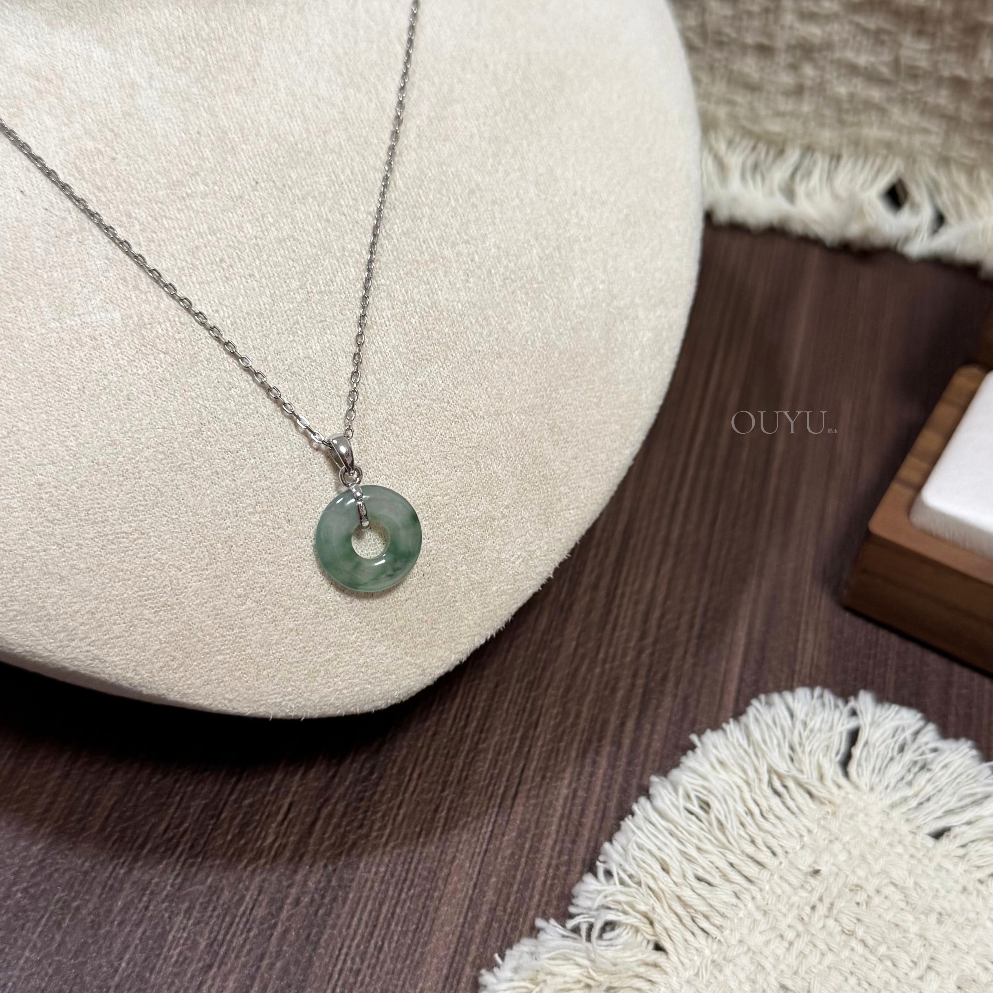 Petite Misty Green Donut Necklace