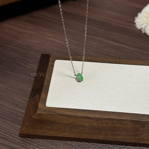 Dainty Green Jadeite Necklace