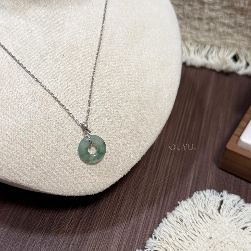 Petite Misty Green Donut Necklace