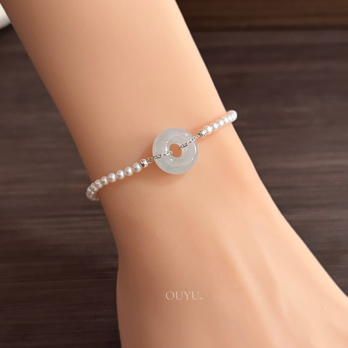 Bluish Grey Donut X Freshwater Pearls · Bracelet