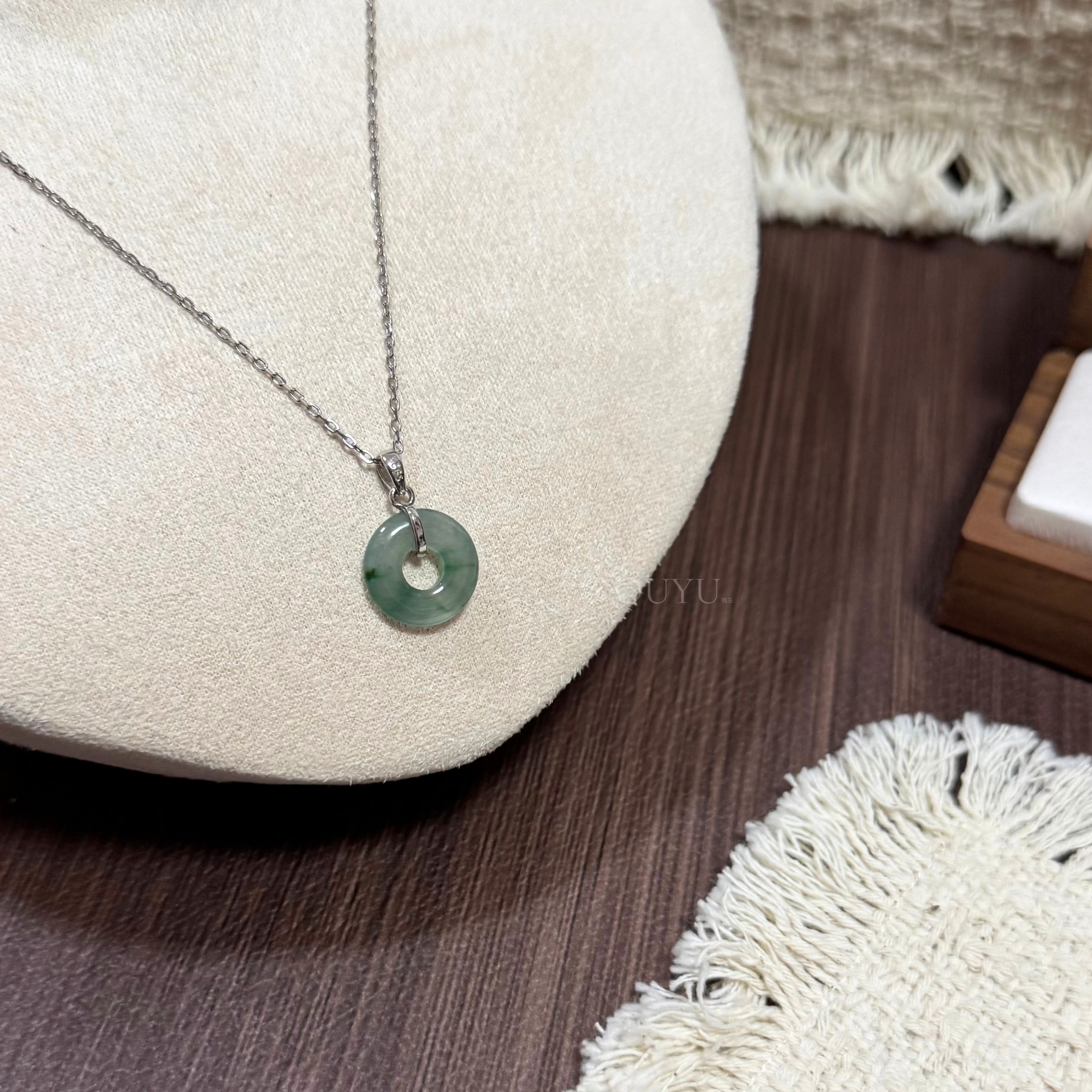 Petite Misty Green Donut Necklace