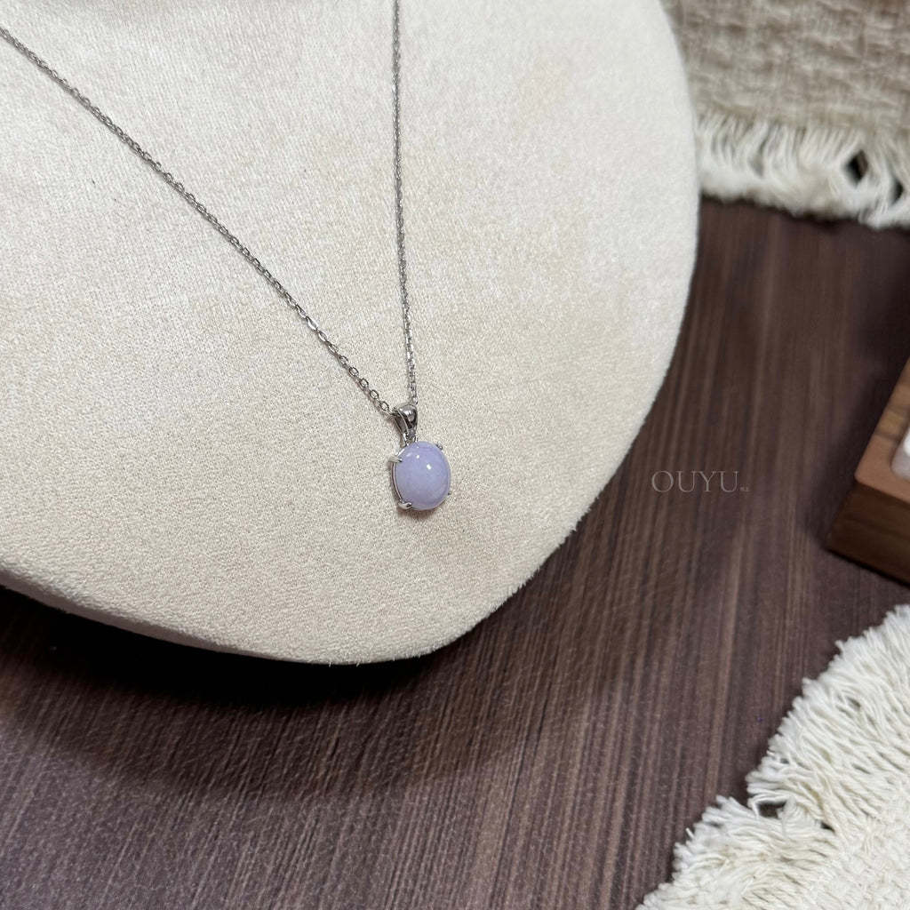 Light Lavender Jadeite Cabochon Necklace