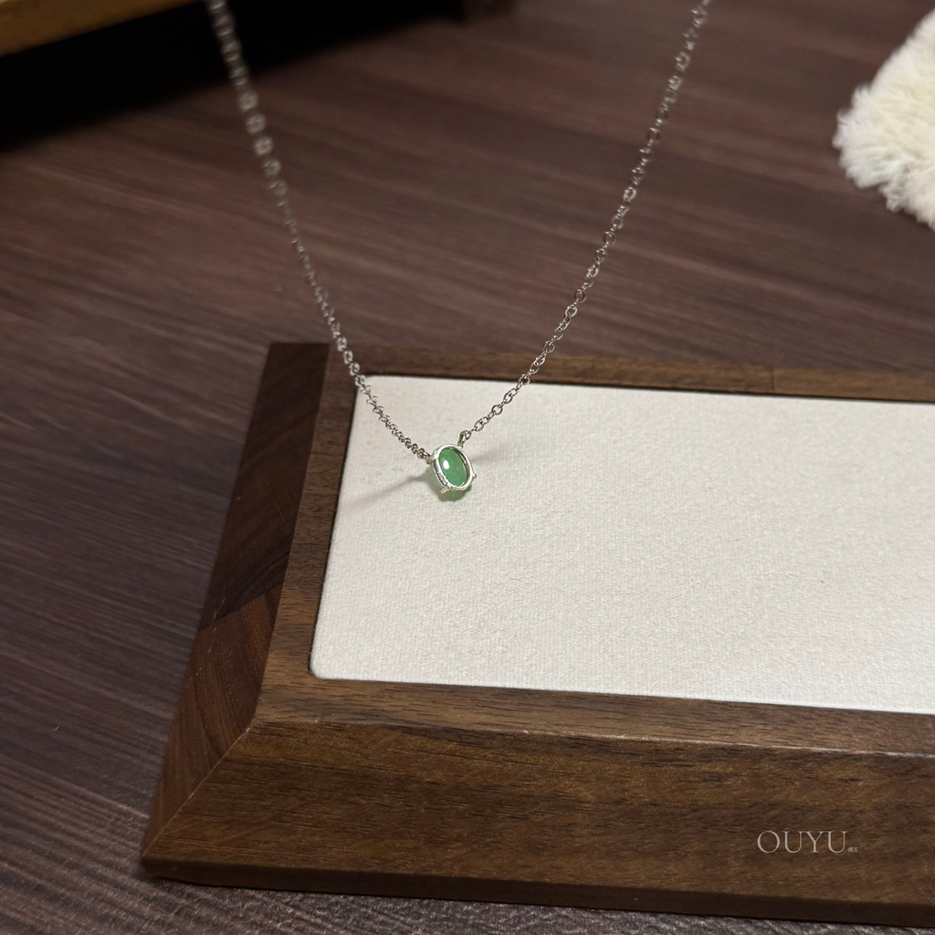 Dainty Green Jadeite Necklace