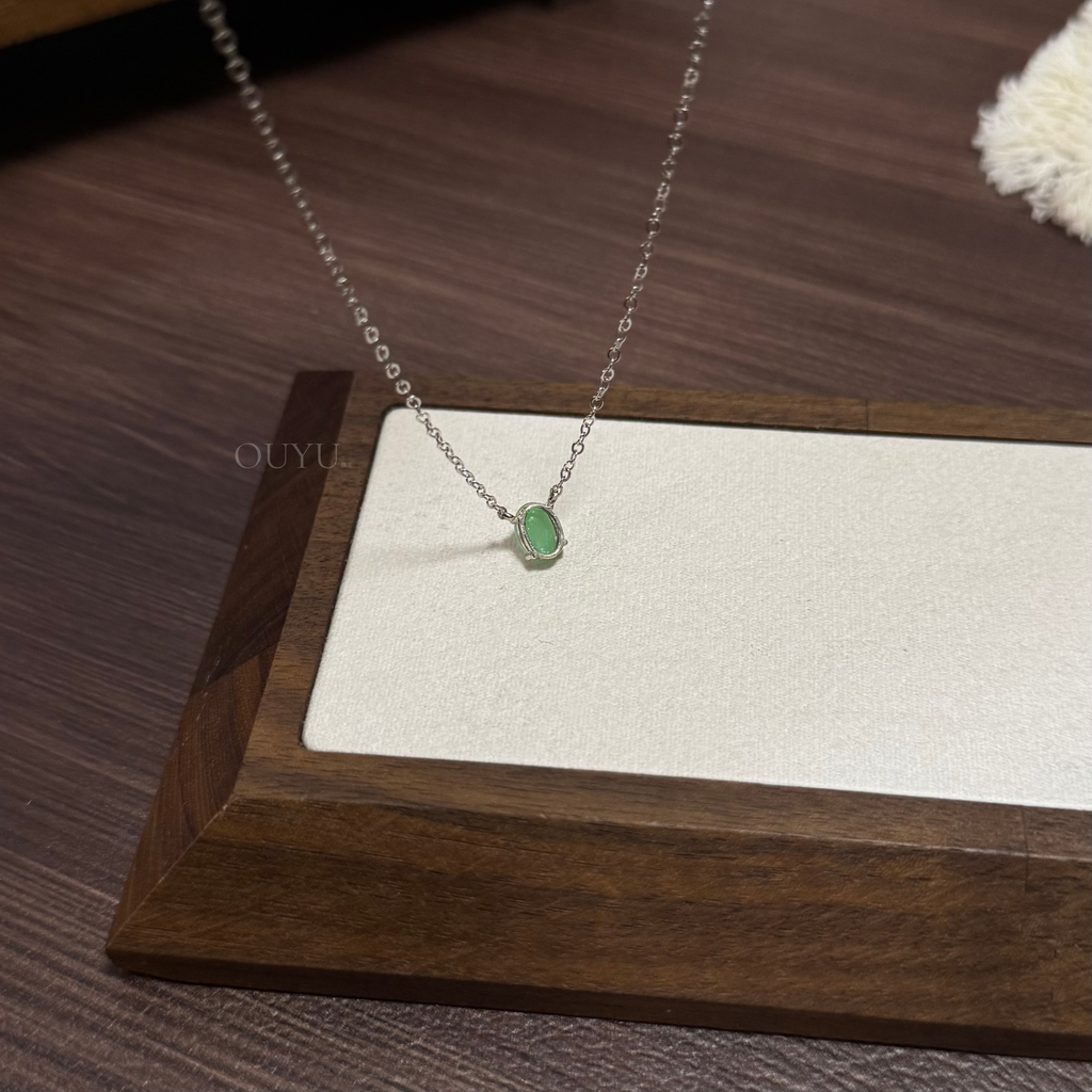 Dainty Green Jadeite Necklace