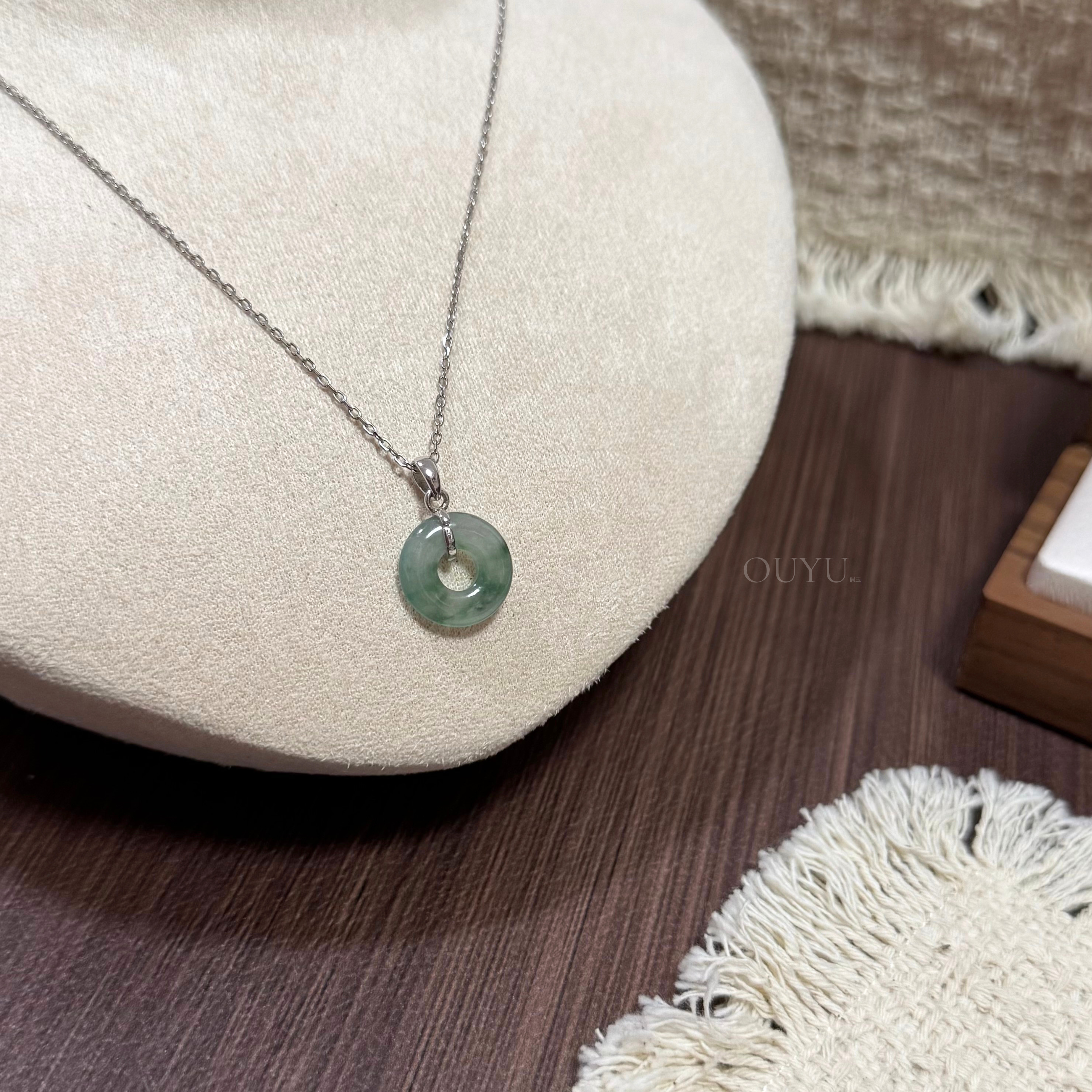 Petite Misty Green Donut Necklace