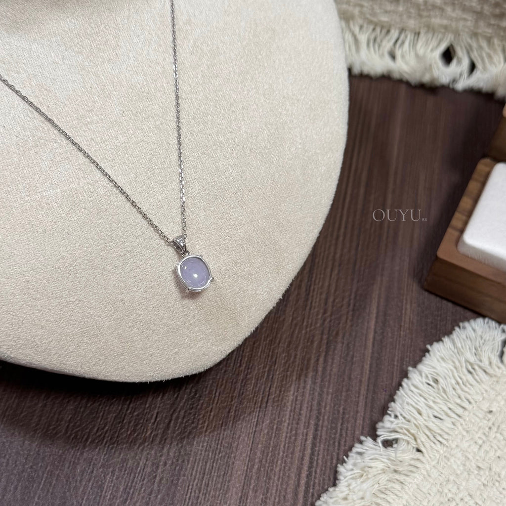 Light Lavender Jadeite Cabochon Necklace